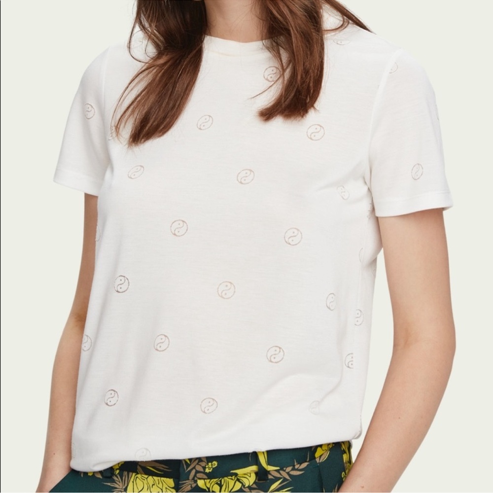 NWT Scotch & Soda Yin-yang Burn-out T-shirt